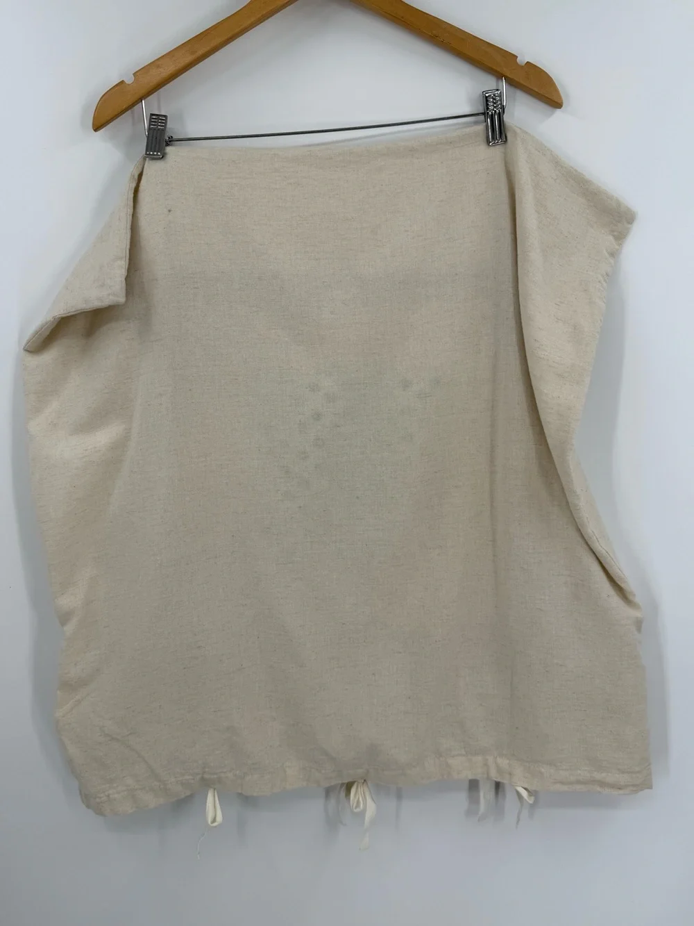 Anthropologie Embroidered Cotton Linen Euro Sham Cover | Natural | 26”x26”
